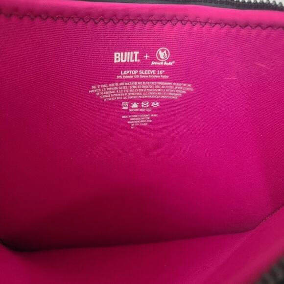 BUILT Neoprene Sleeve for 15-16" inch Laptops/Netbooks Black & White Floral Pink - Picture 3 of 5